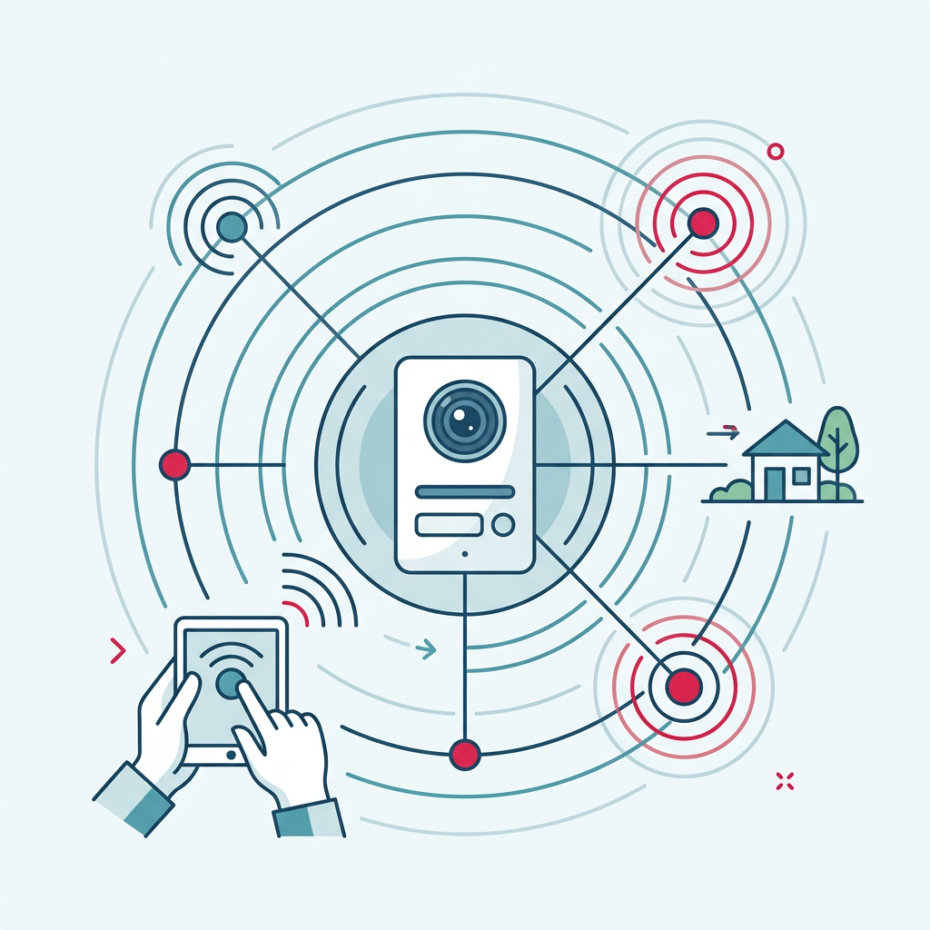 Fermax 3399 Wi-Fi Connect module next to a Fermax video intercom, symbolizing smart connectivity.