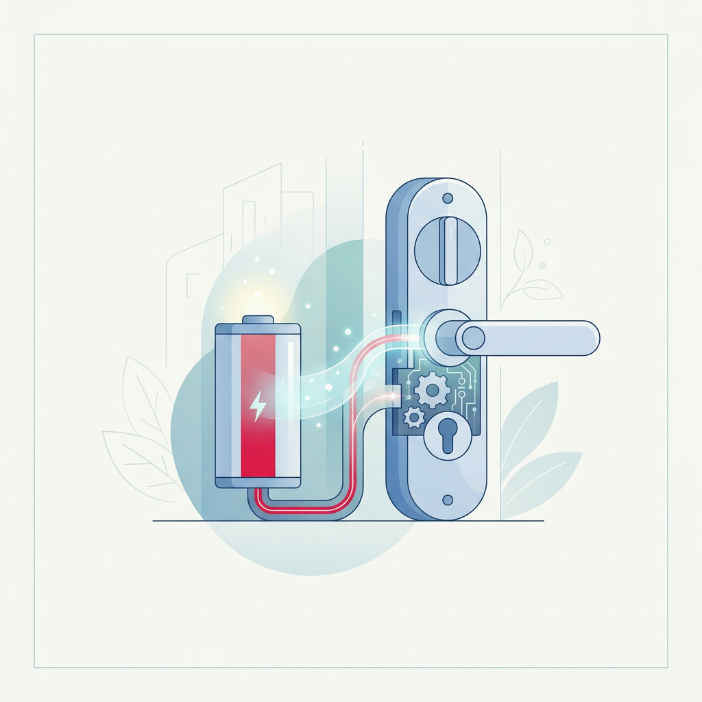 Nuki Power Pack, una batteria ricaricabile per serrature intelligenti Nuki, collegata a una Smart Lock.